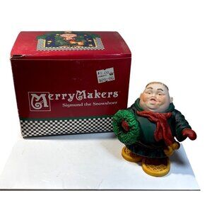 Merrymakers Sigmund The Snowshoer Dept 56 Christmas Figurine Original Box Monk